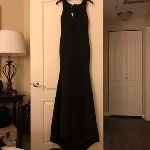 Deep V Bebe Mermaid Gown / Dress black Scuba